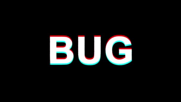 Bug Glitch Effekt Text Digital TV Verzerrung 4k Loop Animation — Stockvideo