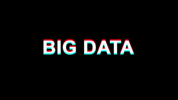 Big data glitch effekt text digital TV distorsion 4K loop animation — Stockvideo