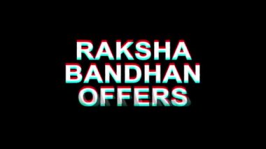 Raksha Bandhan Teklifler Glitch Etkisi Metin Dijital Tv Distortion 4k Loop Animasyon