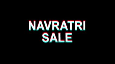 Navratri Satış Glitch Etkisi Metin Dijital Tv Distortion 4k Loop Animasyon