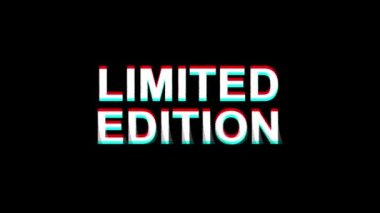 Limited Edition Glitch Etkisi Metin Dijital Tv Distortion 4k Loop Animasyon