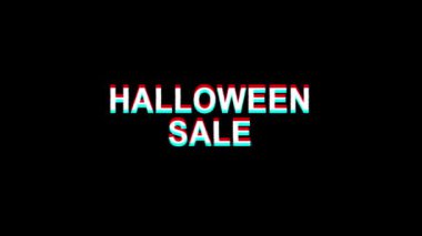 Cadılar Bayramı Satış Glitch Etkisi Metin Dijital Tv Distortion 4k Loop Animasyon