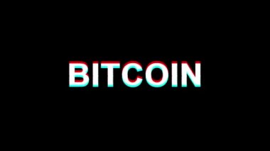 Bitcoin Glitch Etkisi Metin Dijital Tv Distortion 4k Loop Animasyon
