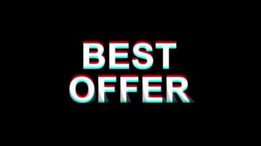 En İyi Teklif Glitch Etkisi Metin Dijital Tv Distortion 4k Loop Animasyon