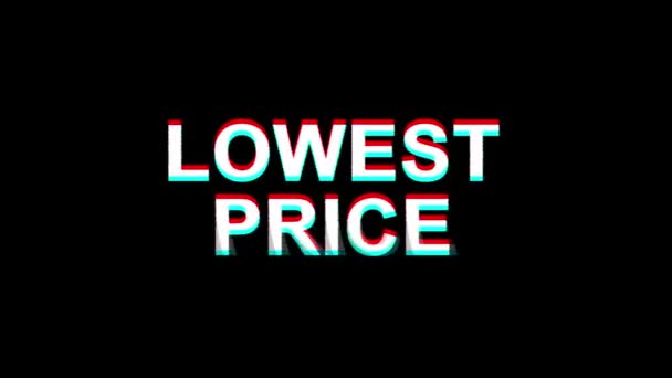 Preço mais baixo Glitch Effect Text Digital TV Distortion 4K Loop Animation — Vídeo de Stock