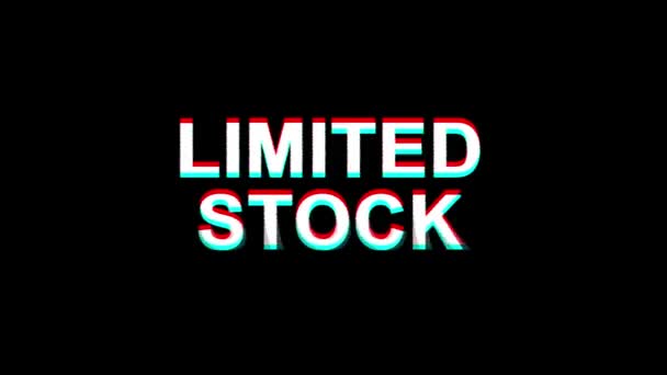 Limited Stock glitch effekt text digital TV Distortion 4K loop animation — Stockvideo