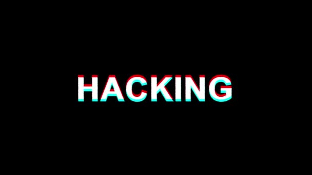 Hacking Glitch Effect Text Distorsión de TV digital Animación de bucle 4K — Vídeo de stock