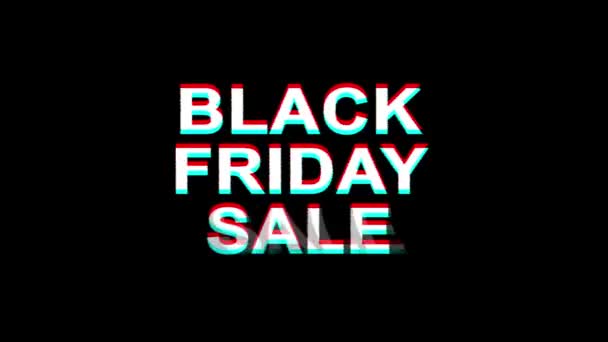 Black Friday Sale Glitch Effect Tekst Digitale Tv Vervorming 4k Loop Animatie — Stockvideo