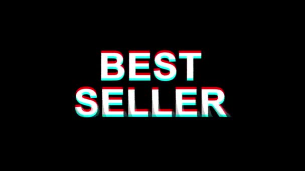 Best Seller Glitch Effect Text Digital TV Distortion 4K Loop Animation — Stock Video