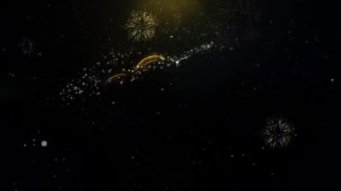 Sevgililer günü aşk kalp Yazılı Altın Parçacıklar Patlayan Havai Fişek Ekran