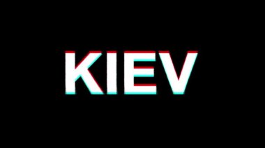 Kiev Glitch Etkisi Metin Dijital Tv Distortion 4k Loop Animasyon
