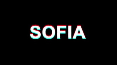 Sofia Glitch Etkisi Metin Dijital Tv Distortion 4k Loop Animasyon