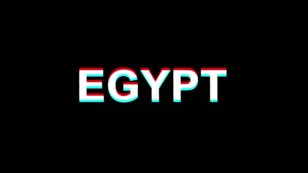 Egypten glitch effekt text digital TV Distortion 4K loop animation — Stockvideo