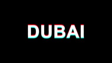 Dubai Glitch Etkisi Metin Dijital Tv Distortion 4k Loop Animasyon