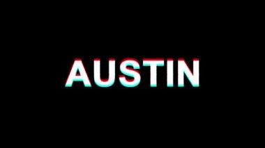 Austin Glitch Etkisi Metin Dijital Tv Distortion 4k Loop Animasyon