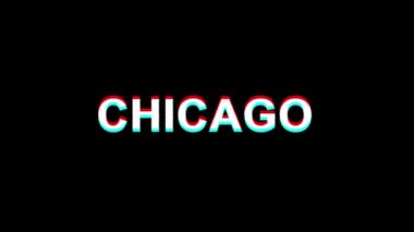 Chicago Glitch Etkisi Metin Dijital Tv Distortion 4k Loop Animasyon