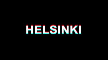 Helsinki Glitch Etkisi Metin Dijital Tv Distortion 4k Loop Animasyon