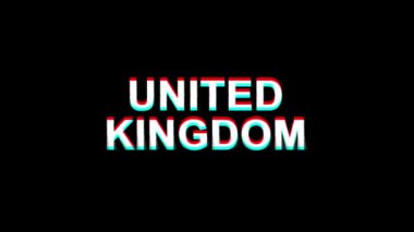 İngiltere Glitch Etkisi Metin Dijital Tv Distortion 4k Loop Animasyon