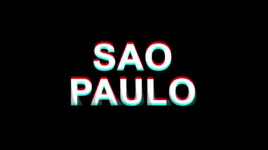 Sao Paulo Glitch Etkisi Metin Dijital Tv Distortion 4k Loop Animasyon