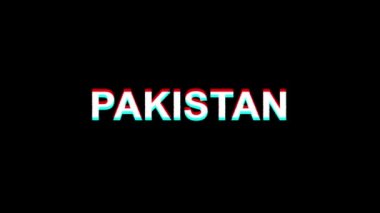 Pakistan Glitch Etkisi Metin Dijital Tv Distortion 4k Loop Animasyon
