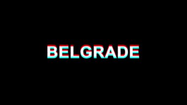 Belgrad Glitch Etkisi Metin Dijital Tv Distortion 4k Loop Animasyon