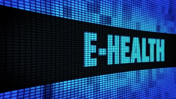 E-health lato testo scorrimento pannello di parete LED Display Cartello — Video Stock