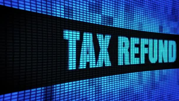 Tax Refund Side Text Scrolling LED Wall Pannel Display Sign Board — Stock Video