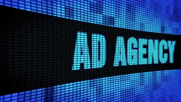 Anzeigenagentur Seite Text Scrollen LED Wand Panel Anzeigetafel — Stockvideo