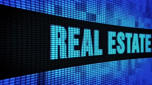 Real Estate Side Text przewijanie LED ściana Pannel Display tablica rejestrowa — Wideo stockowe