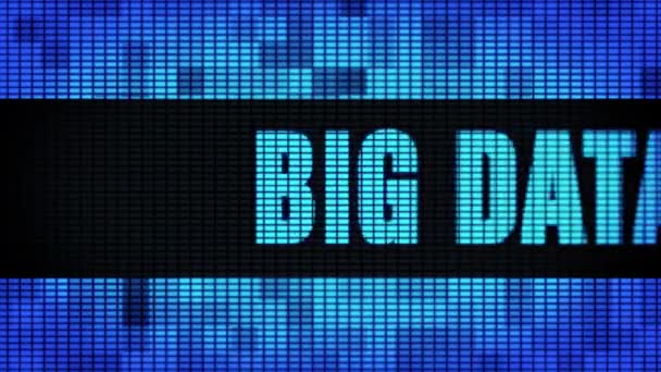 Big Data Front Text Scrolling LED Wall Pannel Display Sign Board — Stock Video