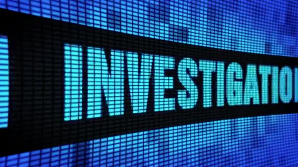 Investigation Side Text Scrolling LED Wall Pannel Display Sign Board — Stock Video