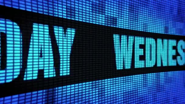 Wednesday Side Text Scrolling LED Wall Pannel Display Sign Board Stock Footage