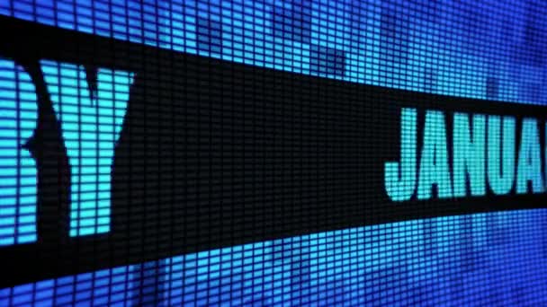 Januari Side Text Scrolling Led Wall Pannel Display Sign Board — Stockvideo
