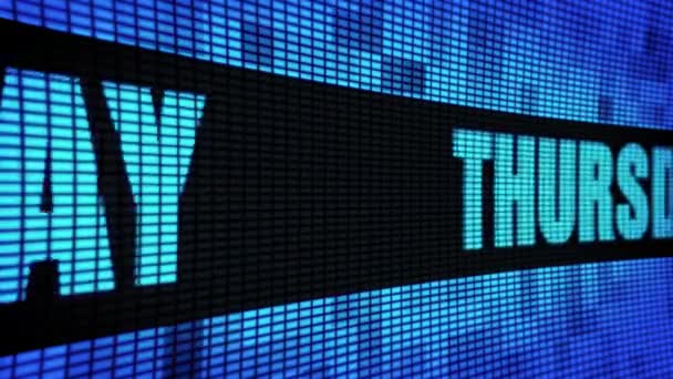 Thursday Side Text Scrolling LED Wall Pannel Display Sign Board — Stock Video