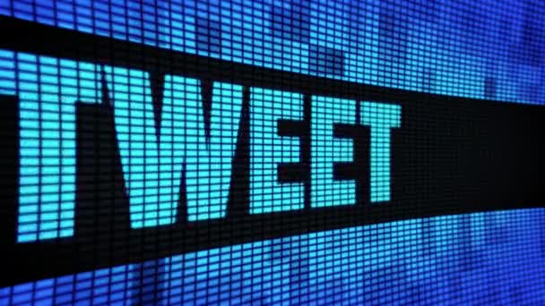 Tweet Side Text Scrolling LED Wall Pannel Display Sign Board — Stock Video