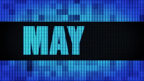 Placa de sinal de exibição de painel de parede LED de rolagem de texto frontal de maio — Vídeo de Stock