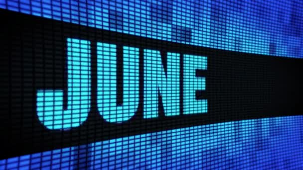 June Side Text Scrolling LED Wall Pannel Display Sign Board — Stock Video