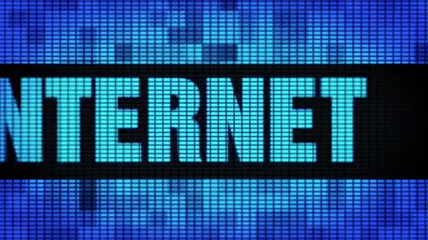 Internet front tekst scrollen LED muur Pannel display tekenbord — Stockvideo