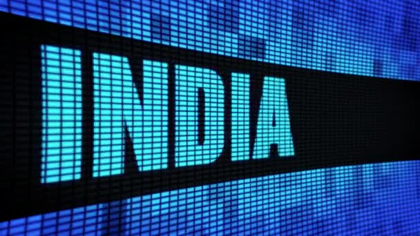India lato testo scorrimento pannello di parete LED Display Cartello — Video Stock