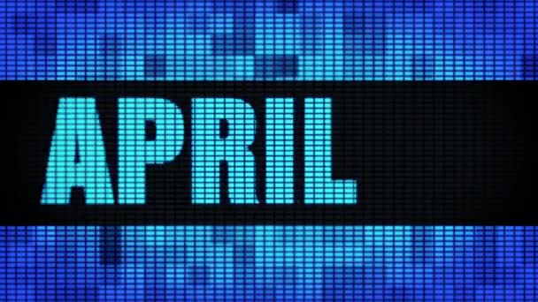 Placa de sinal de exibição de painel de parede LED de rolagem de texto frontal de abril — Vídeo de Stock