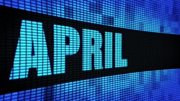 April zijde tekst scrollen LED muur Pannel display tekenbord — Stockvideo