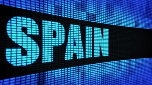 ESPAGNE Panneau de panneau d'affichage de panneau de mur de défilement de texte latéral LED — Video