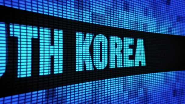 Korea Południowa boczne Przewijanie tekstu LED ściana Pannel Display tablica rejestrowa — Wideo stockowe