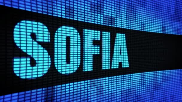 SOFIA Side Text Scrolling LED Wall Pannel Display Sign Board — Stock Video