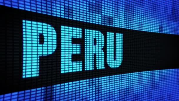 PERU Side Text Scrolling LED Wall Pannel Display Sign Board — Stock Video