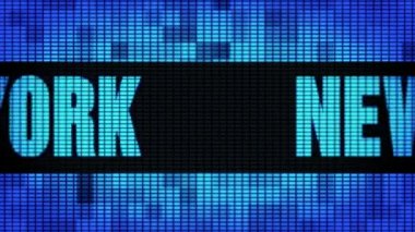 New York Ön Metin Kaydırma Led Duvar Pannel Ekran İşaret Panosu