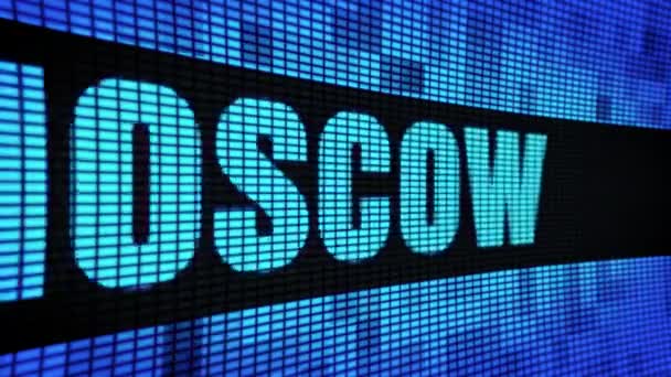 MOSCOW side Text Scrolling LED Wall Pannel Display Sign Board — Stock Video