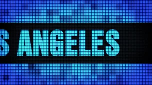 LOS ÁNGELES Texto frontal Desplazamiento led de pared Pannel Display Sign Board — Vídeo de stock