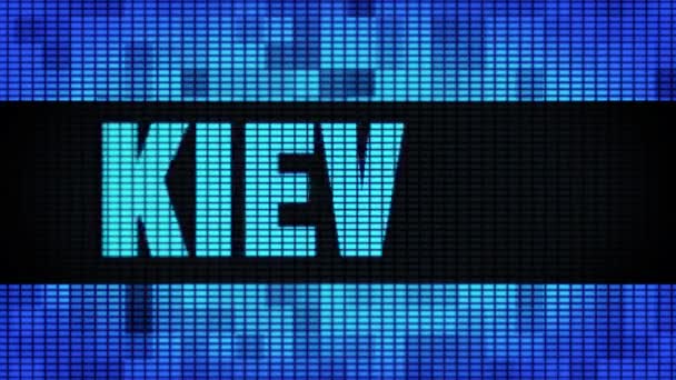 KIEV Texto frontal Desplazamiento led de pared Pannel Display Sign Board — Vídeo de stock