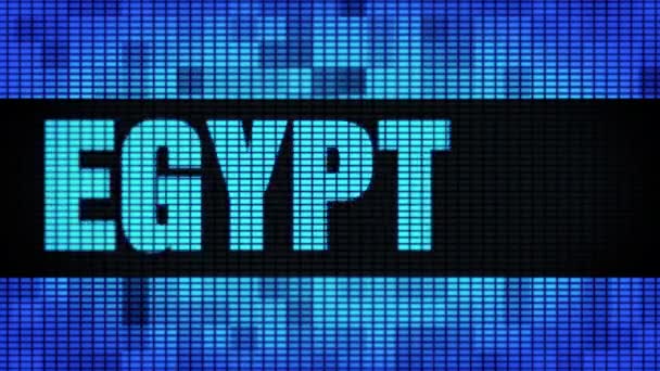 Egypt přední text posunování LED stěna Pannel displej vývěska — Stock video